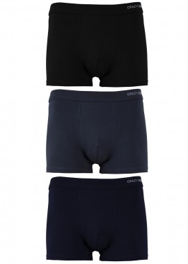 UOMO - Boxer cotton εσωτερικό λάστιχο. Μαύρο Μπλέ Γκρι. Best Buy 3pack ΜΑΥΡΟ ΜΠΛΕ ΓΚΡΙ
